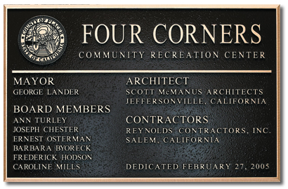 Four Corners Bronze Plaque